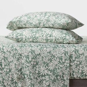 Twin/Twin XL Microfiber Sheet Set Green Floral - Room Essentials™